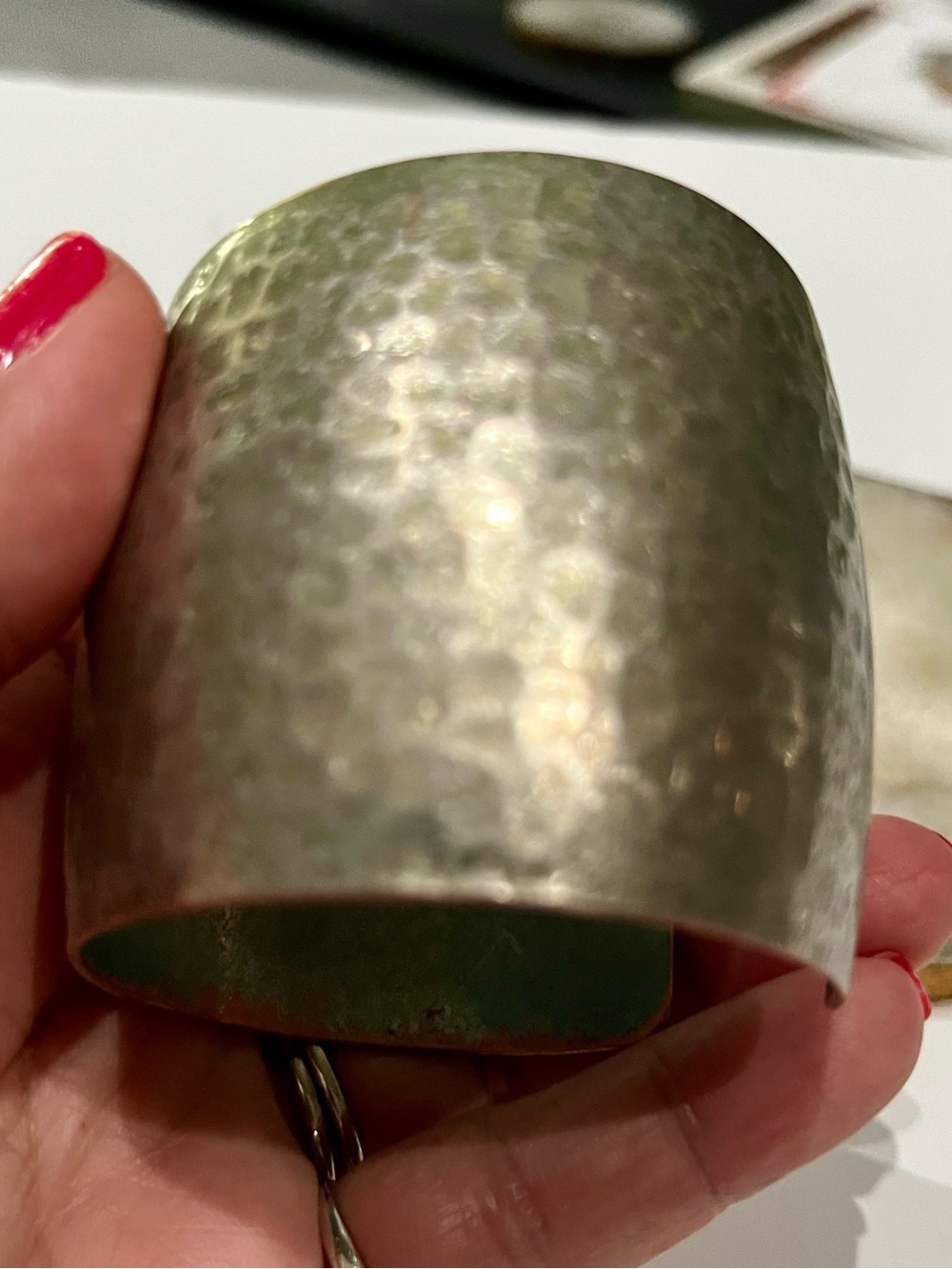 Hammered Metal Cuff Bracelet in Silver $10 - Picture 3 of 8